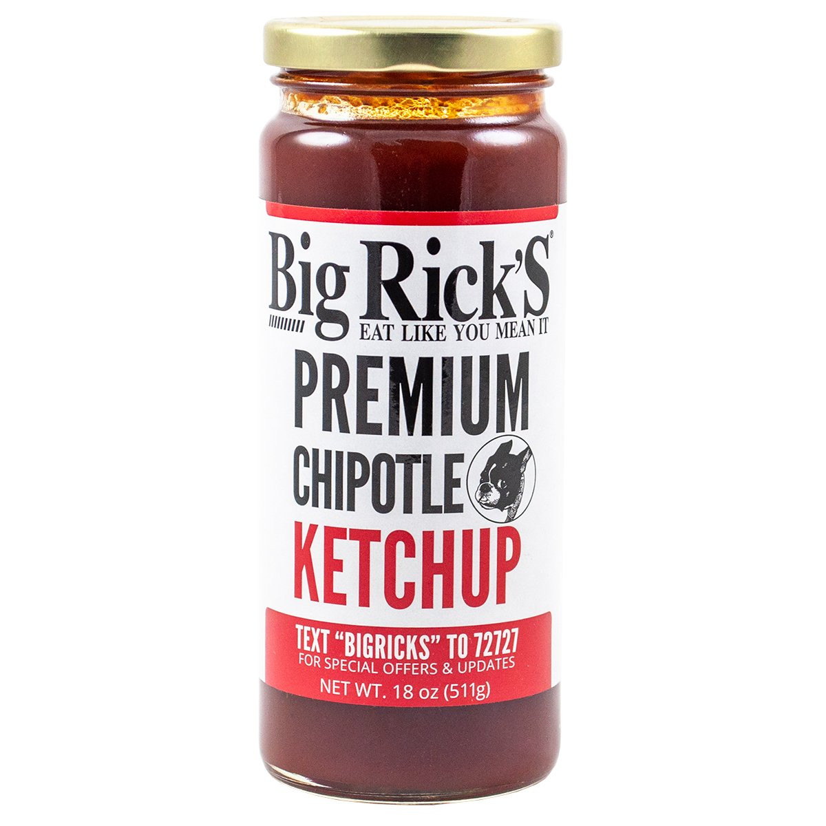 Close-up of Big Rick's Chipotle Ketchup (18 oz.)