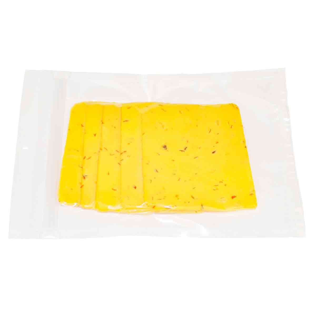 Cheese sealed inside a Walton's Chamber Vacuum Pouch