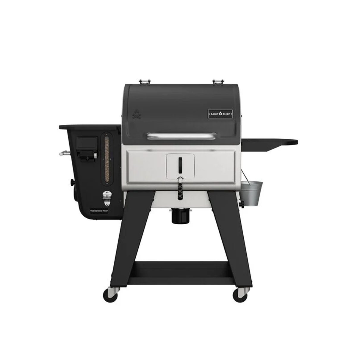 A front shot of the Camp Chef Woodwind Pro 24 Wifi Pellet Grill on a white background with its lid closed