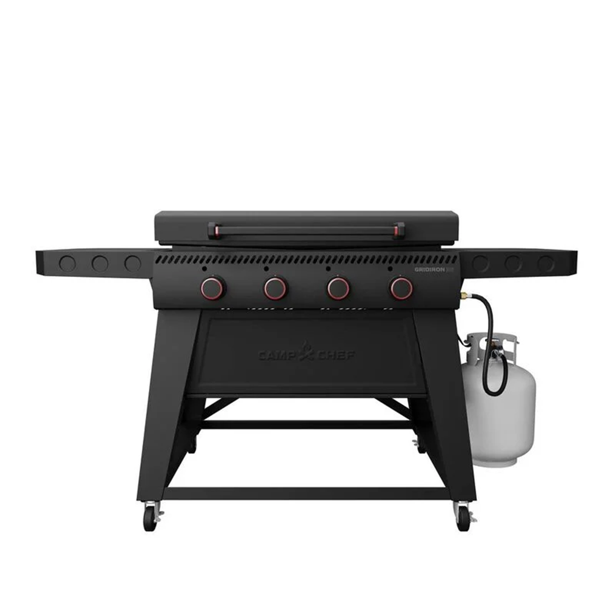 A front shot of the Camp Chef Gridiron 36 Griddle on a white background.