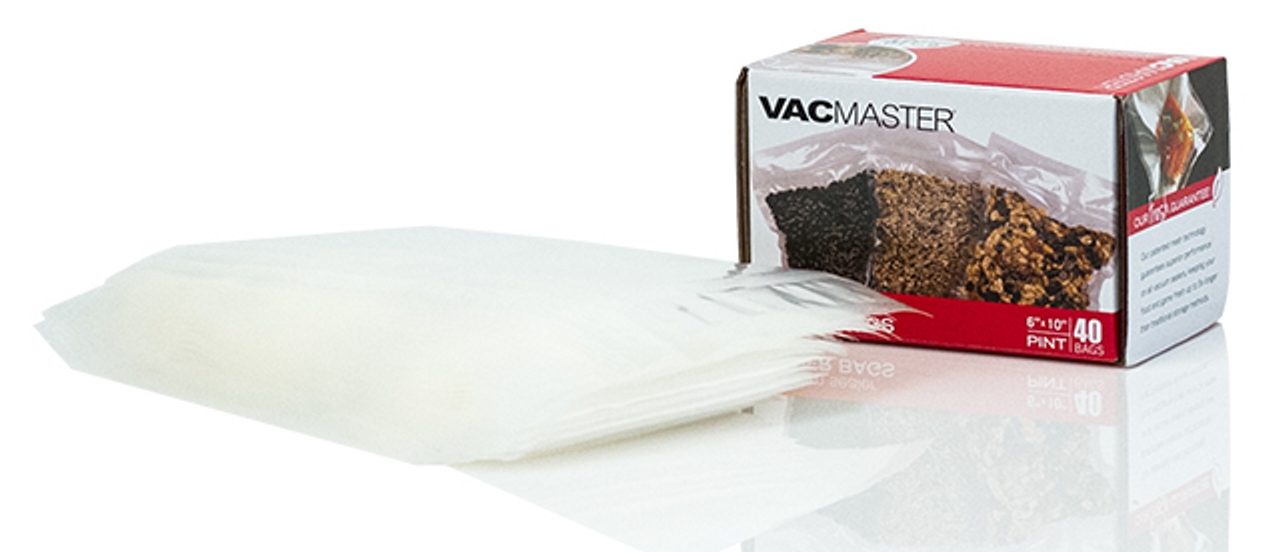 Vacmaster 948200 6 x 10 Full Mesh Vacuum Seal Pint Bags - 50 Pack