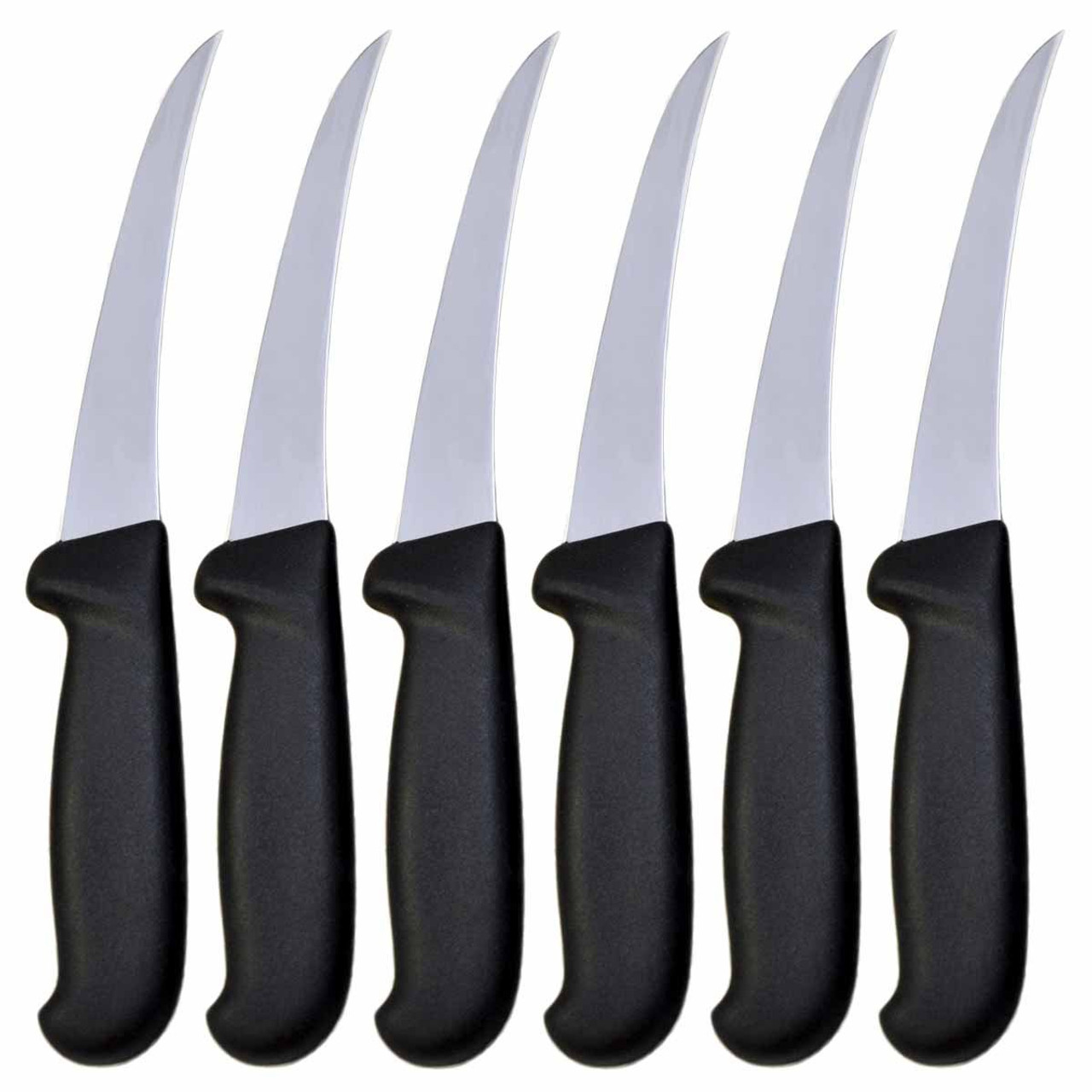 Cook N Home 2-Piece 6 in. High-Carbon Steel Flexible Curved and Straight  Stiff Boning Kitchen Knives with Ergonomic Handle, Black 02737 - The Home  Depot