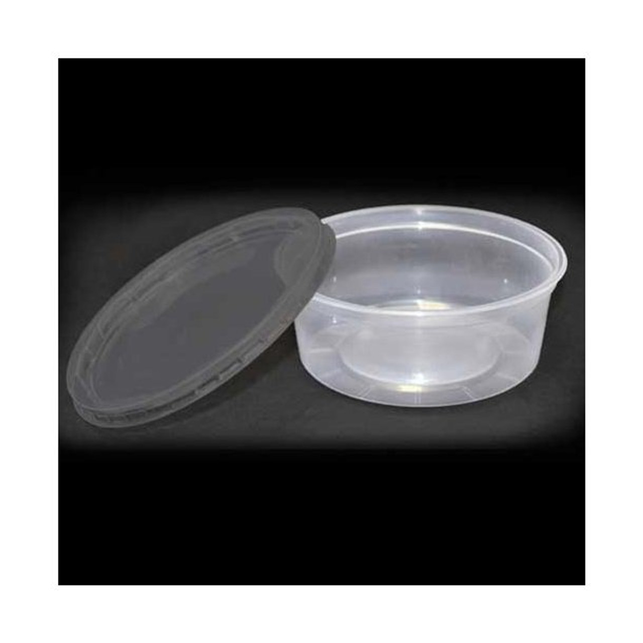 Round Food Containers Plastic Clear Storage Tubs with Lids Deli