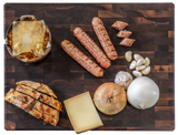 Mac Attack and Rustic French Onion Bratwurst
