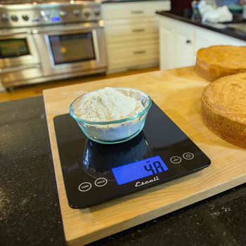 Escali XL Glass Kitchen Scale in use on a counter
