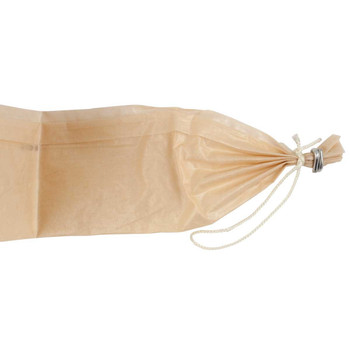 A close-up of a Clear Pre-stuck Fibrous Sausage Casing