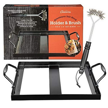 Himalayan Salt Slab Holder and Brush