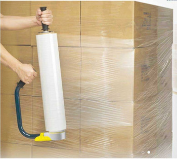 Pallet/Hand Wrap Dispenser in use