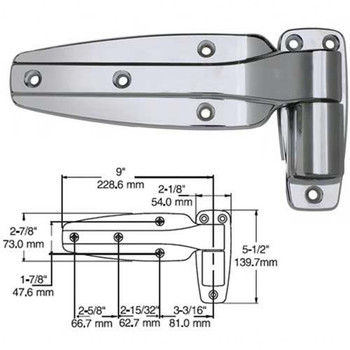 Reversible Cam-Rise Door Hinge