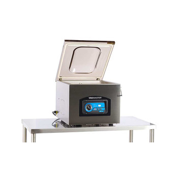 VacMaster VP320 Chamber Vacuum Sealer with the lid open