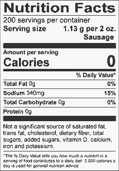 Nutritional Label