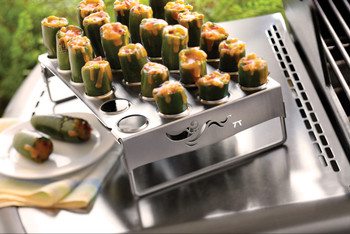 Chicken Leg and Jalapeno Roaster with Collapsible Legs with jalapeno poppers