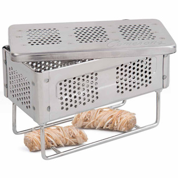 The Flip Professional Smoke Box with fire starters outside