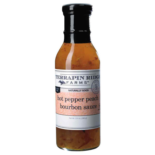 Hot Pepper Peach Bourbon Sauce (14 oz.)