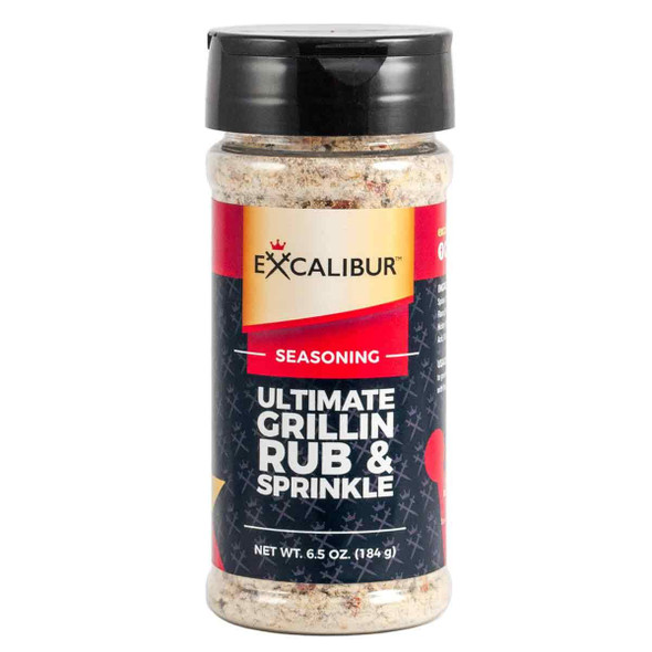 A shaker of Ultimate Grillin Rub from Excalibur