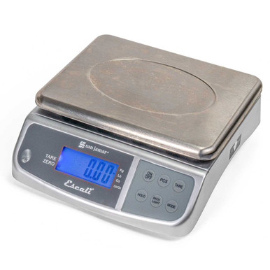 San Jamar Escali Pro MZR™ Grey ABS Plastic Wash Down Digital Scale - 8  1/4L x 8 1/2W 3 3/4H