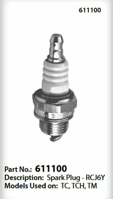 Tecumseh Spark Plug Rcj6Y 611100