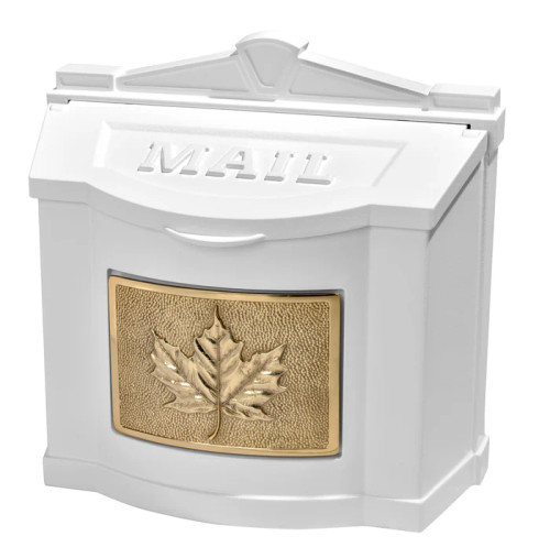 White w/ Polished Brass Leaf