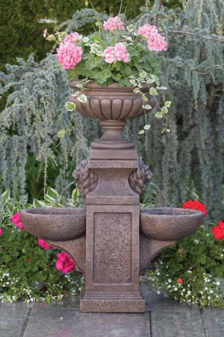 Double Bowl Ftn W/Milano Urn - 3527