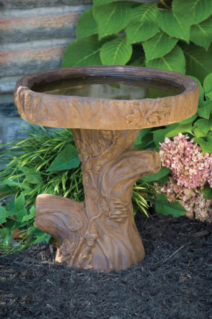 19" Tree Stump Bird Bath - 9267
