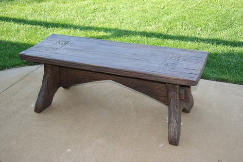 One Piece Rustic Bench - 4719