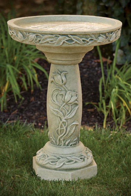 25" Tulip Garden Bird Bath - 9709