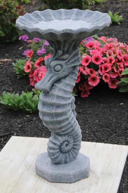 One Piece Seahorse Bird Bath - 9759