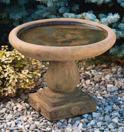 13" One Pce Embossed Bird Bath - 9740