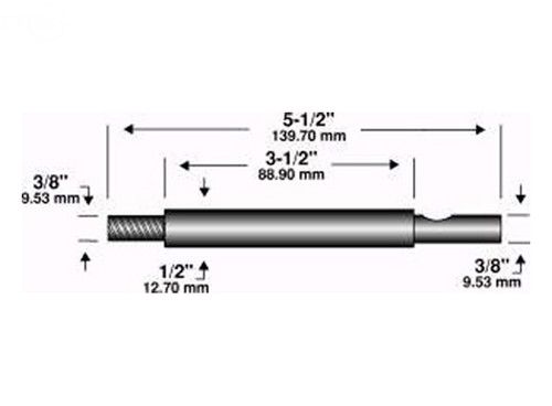 Edger Shaft 5-1/2" x 3/8" x 3/8" — Rotary 1252