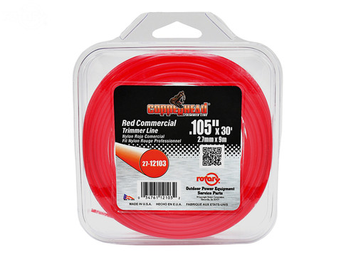 Trimmer Line .105 30' Loop Red Commercial — Rotary 12103