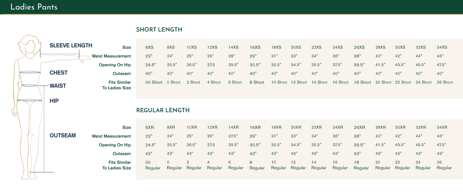 size chart size chart