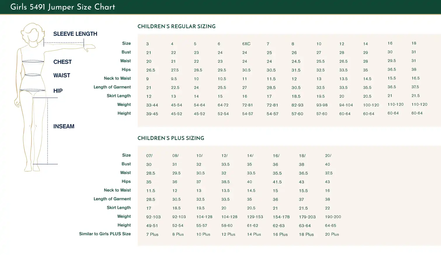 size chart