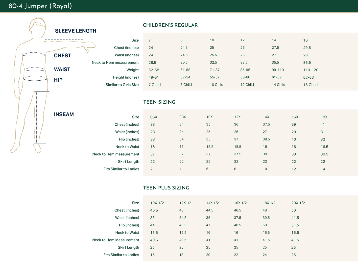 size chart