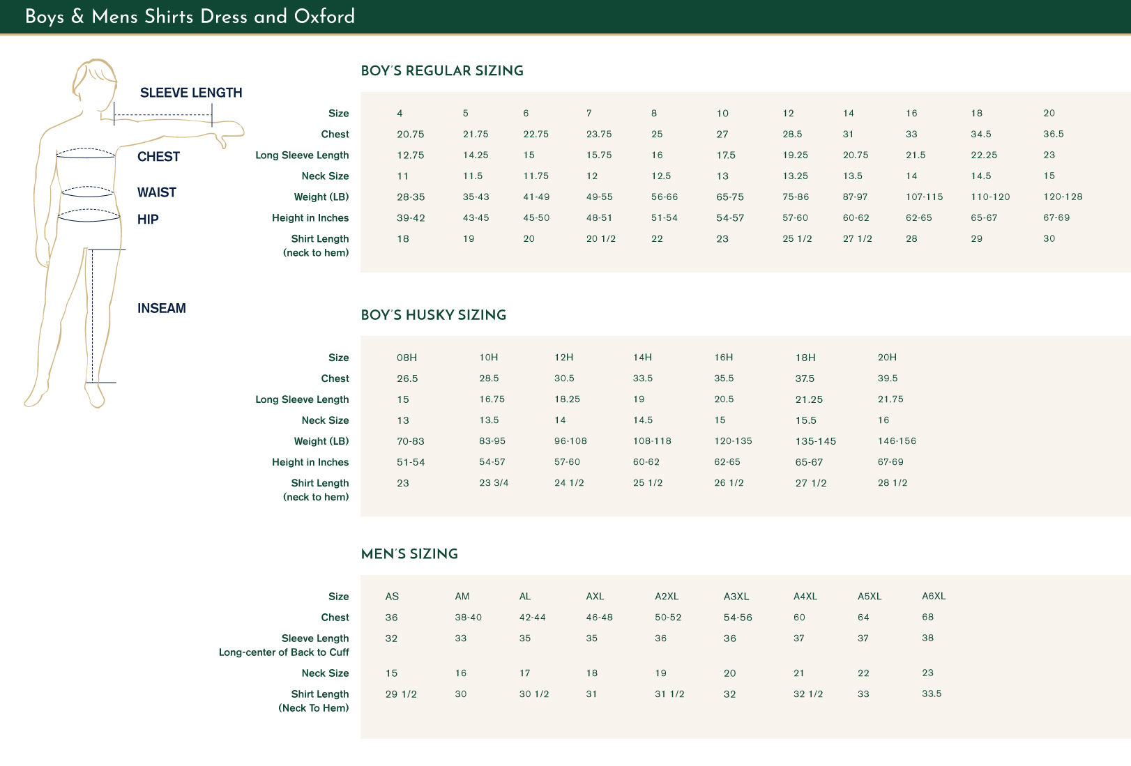 size chart size chart