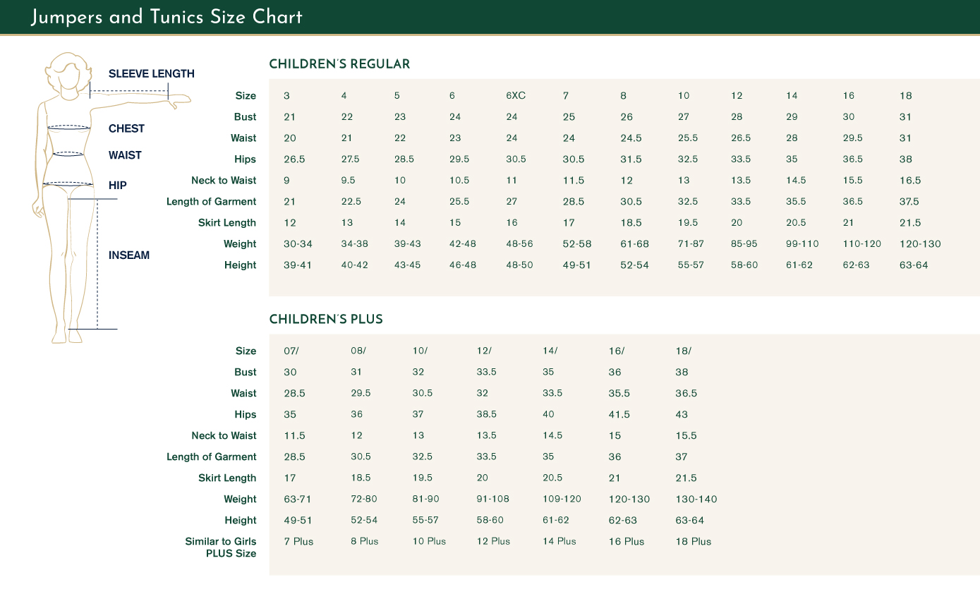 size chart size chart
