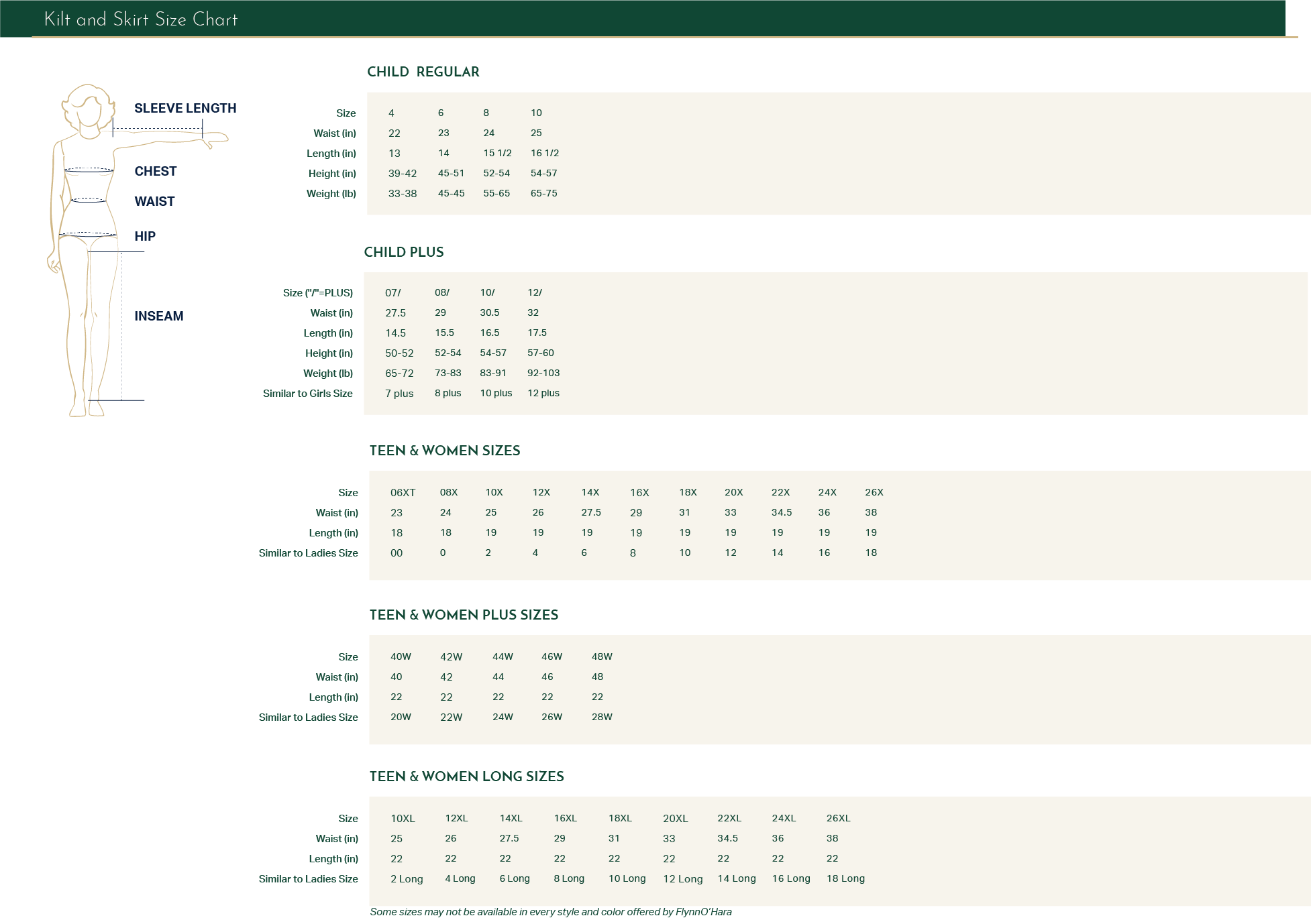 size chart