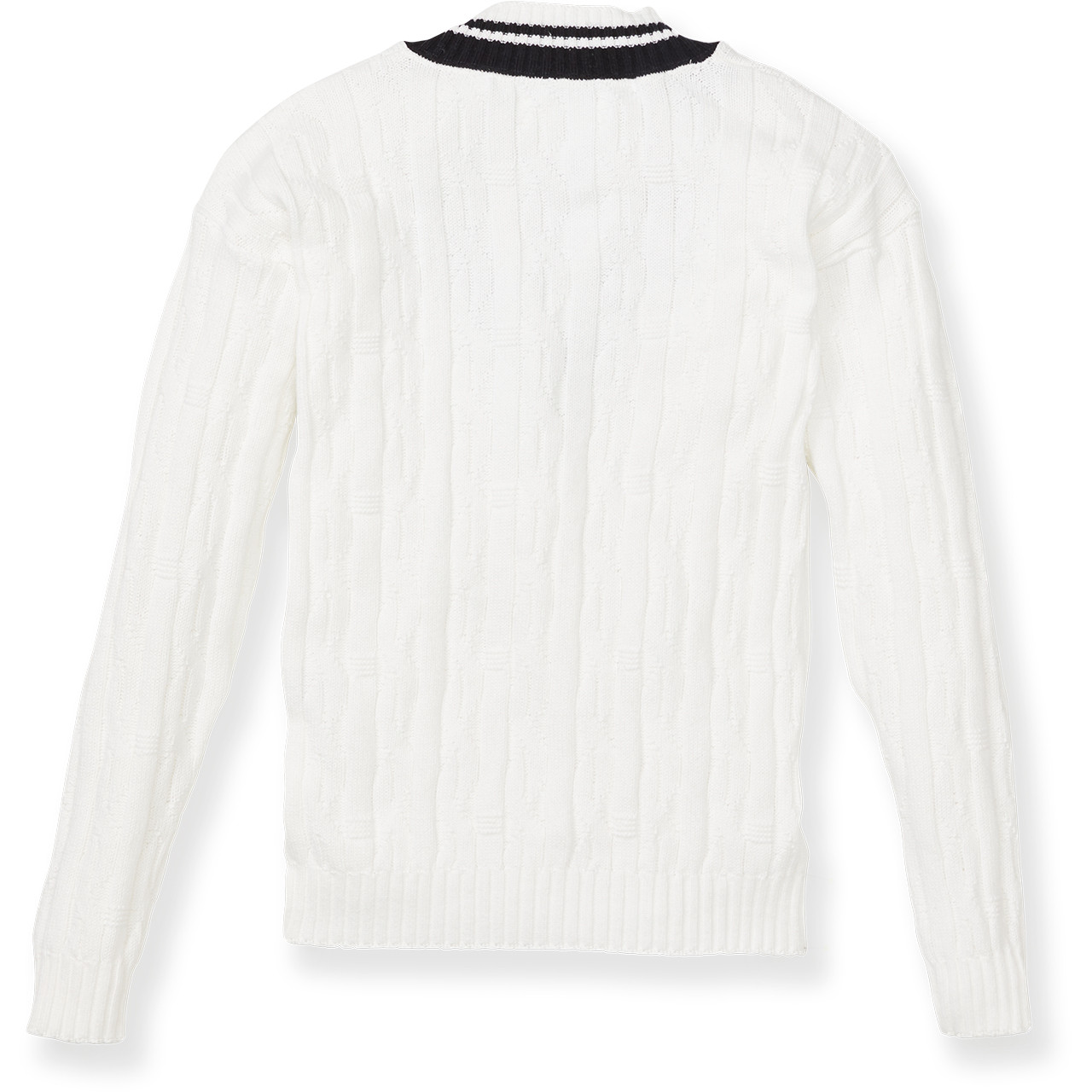 Cotton V-Neck Sweater with embroidered logo [OH007-2737/SUA-WH W