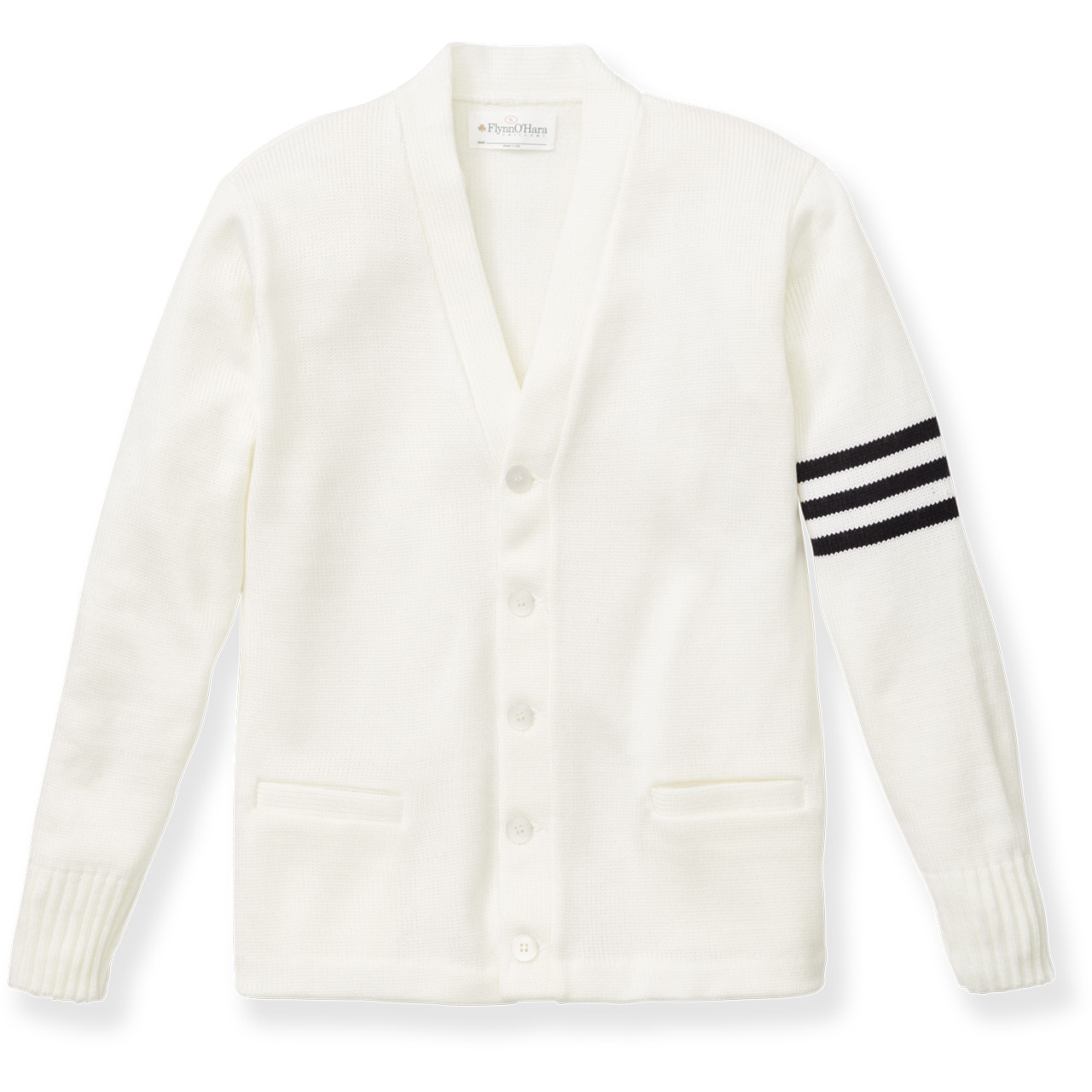 V-Neck Varsity Cardigan Sweater with embroidered logo [OH007-3461