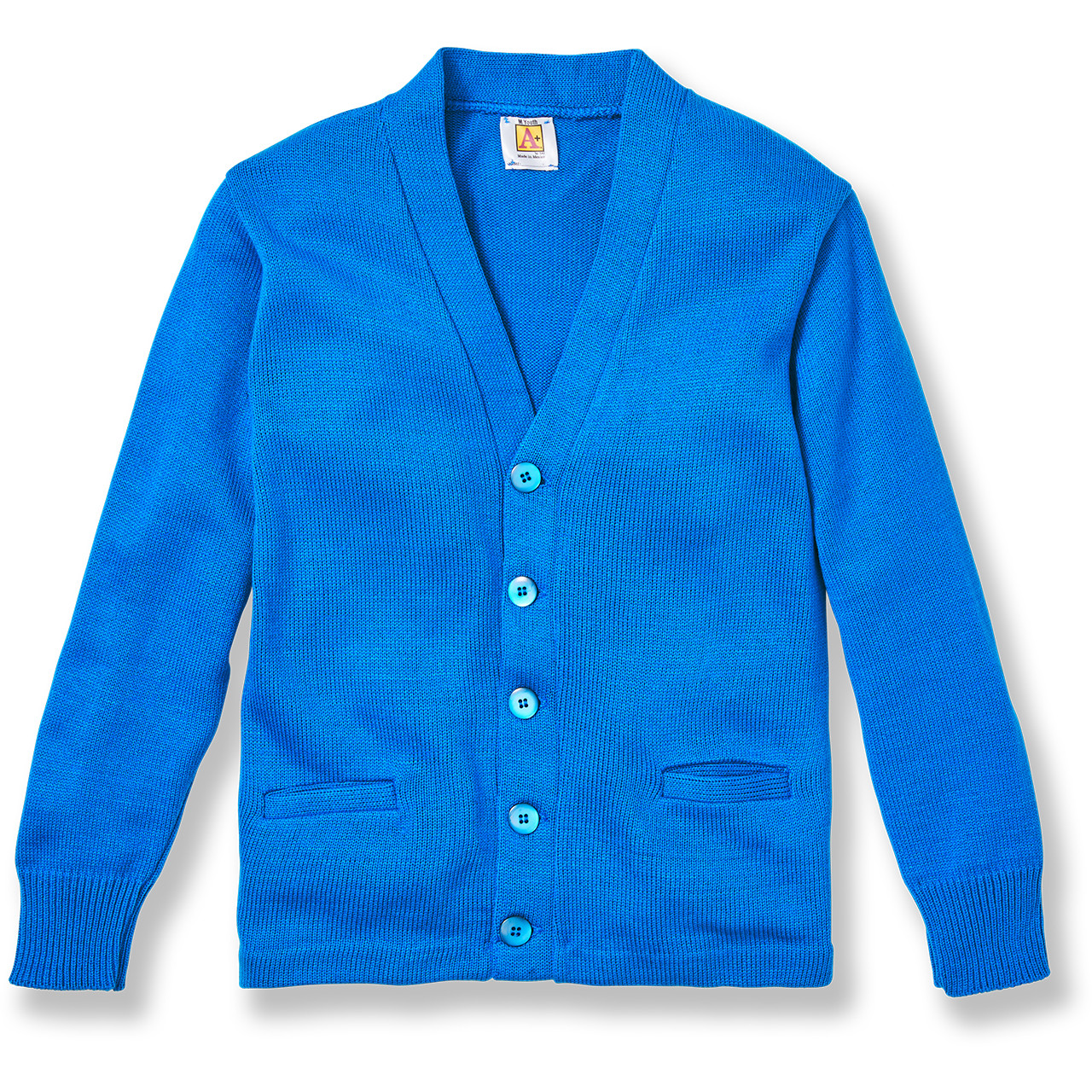 V-Neck Cardigan Sweater with embroidered logo [VA016-1001-MAYFAIR