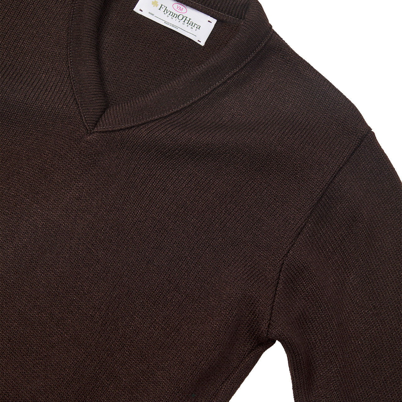 V-Neck Pullover Sweater with embroidered logo [PA041-6500/BC-BROWN