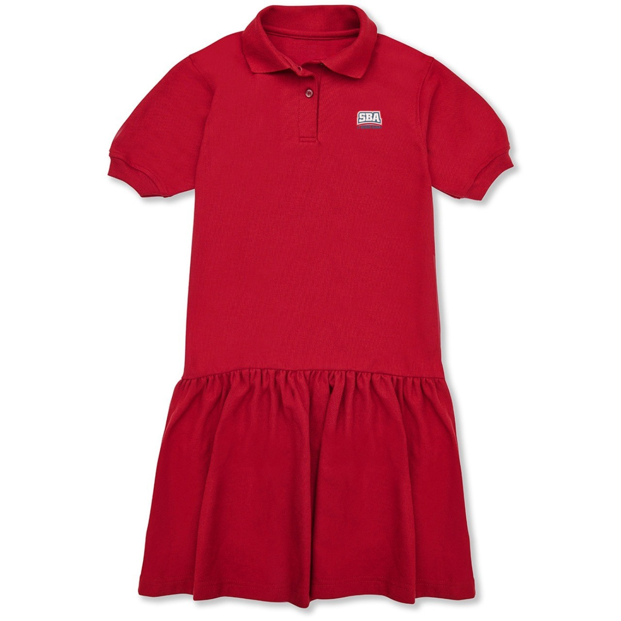 Short Sleeve Jersey Knit Dress with embroidered logo [TN029-7737-BNA-RED]