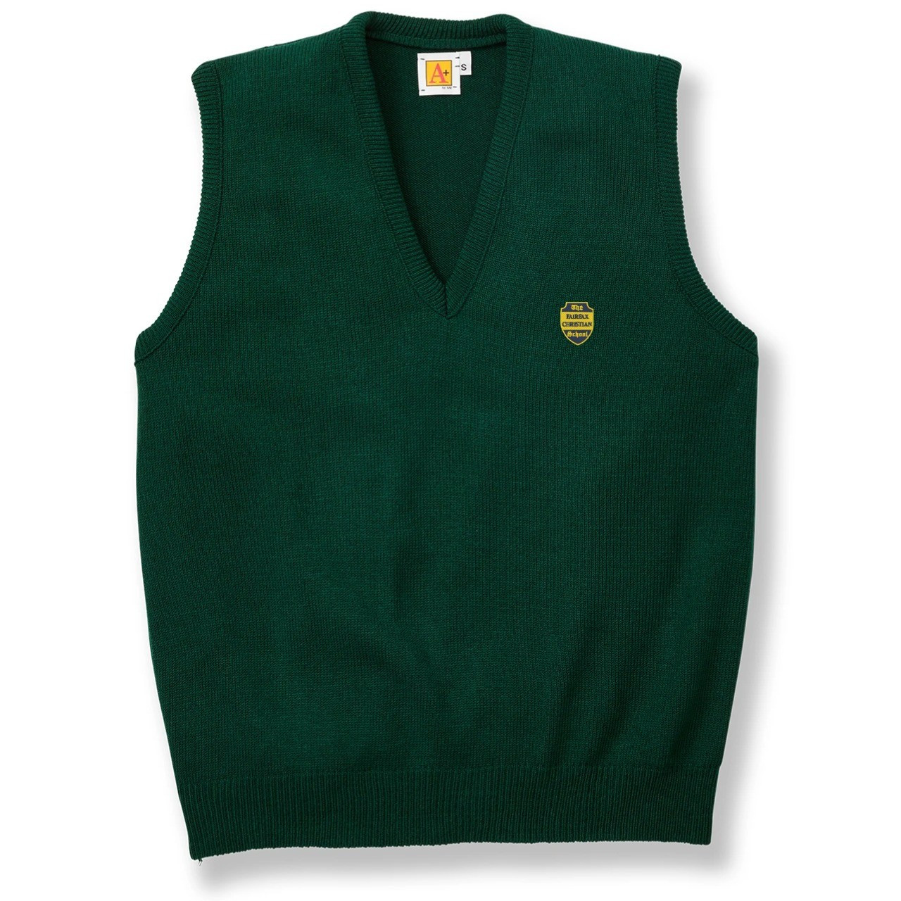 V-Neck Sweater Vest with embroidered logo [VA028-6600/FVV-GREEN