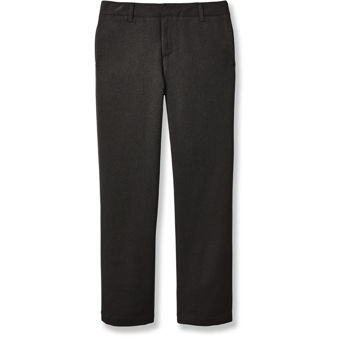 Girls' Black Flat Front Slacks [NY743-15-FLAT-BLACK] - FlynnO'Hara