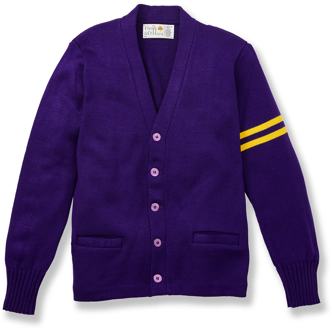 V-Neck Varsity Cardigan Sweater with embroidered logo [PA527-3469