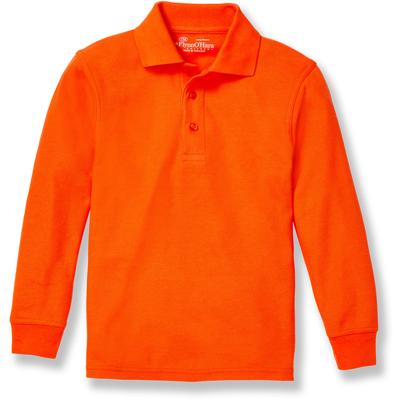 Long Sleeve Polo Shirt with embroidered logo NJ126 KNIT LS ORANGE