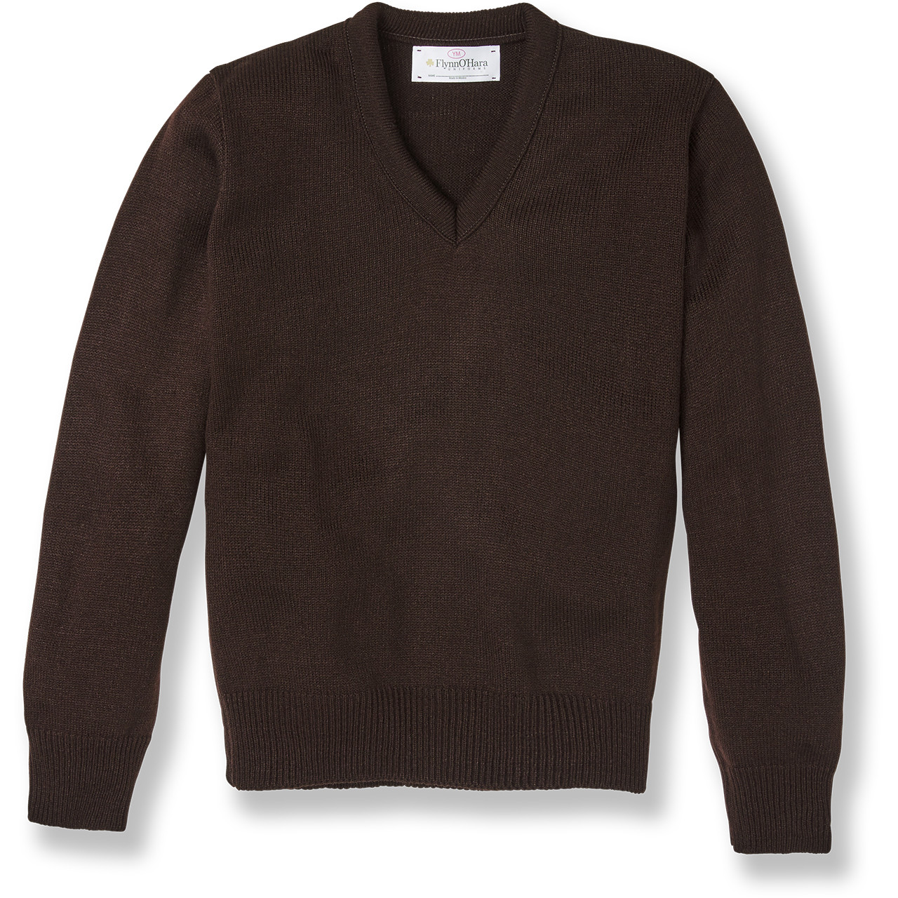 V-Neck Pullover Sweater [AK021-6500-BROWN] - FlynnO'Hara Uniforms