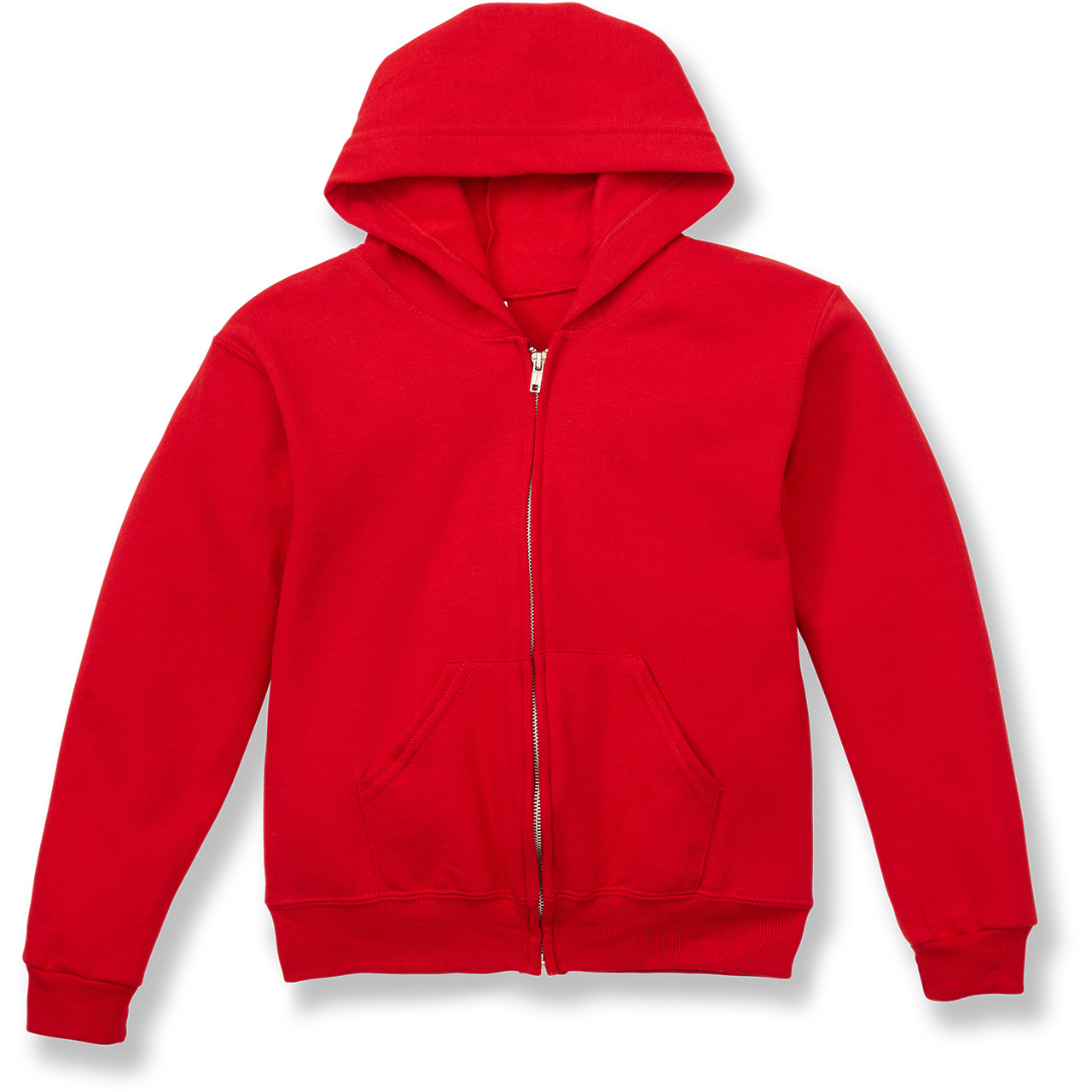 Full Zip Hooded Sweatshirt with heat transferred logo