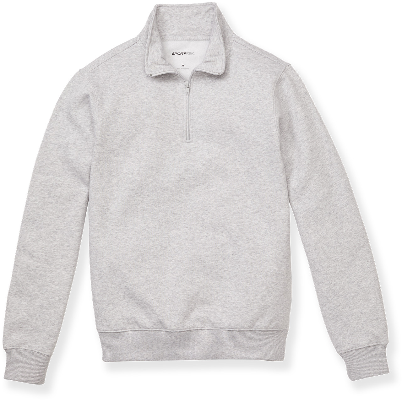 1/4 Zip Sweatshirt with heat transferred logo [NY693-ST253-HE GREY