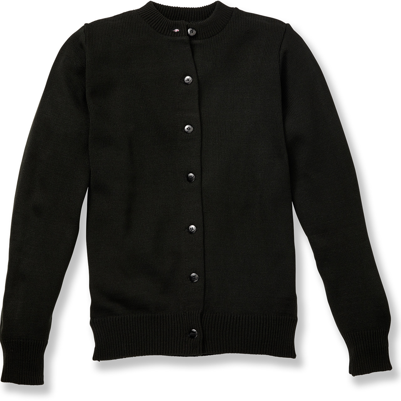 Crewneck Cardigan [AK009-6000-BLACK] - FlynnO'Hara Uniforms