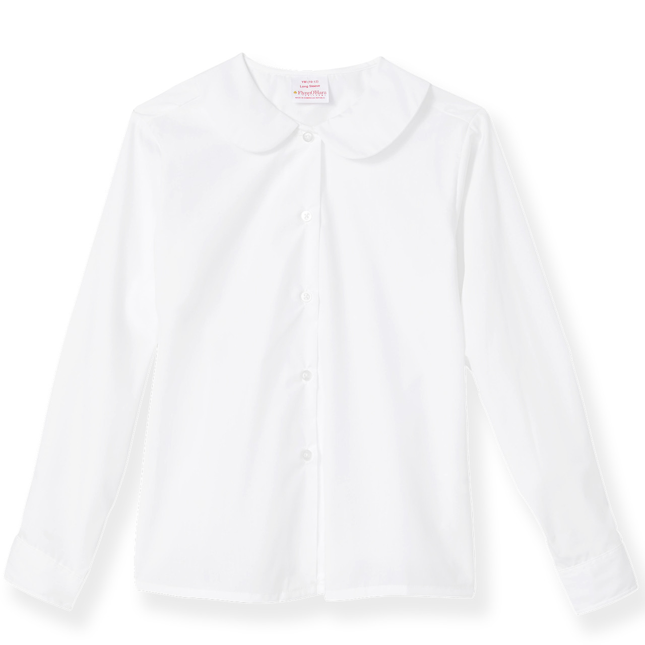 Long Sleeve Peterpan Collar Blouse [NJ202-351-WHITE] - FlynnO'Hara